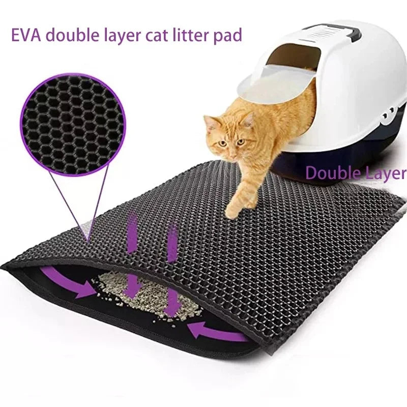 Dubbellaags Kattenbakmat | Antislip & Waterdicht Ontwerp voor Schone Ruimtes