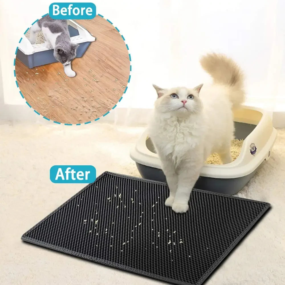Dubbellaags Kattenbakmat | Antislip & Waterdicht Ontwerp voor Schone Ruimtes