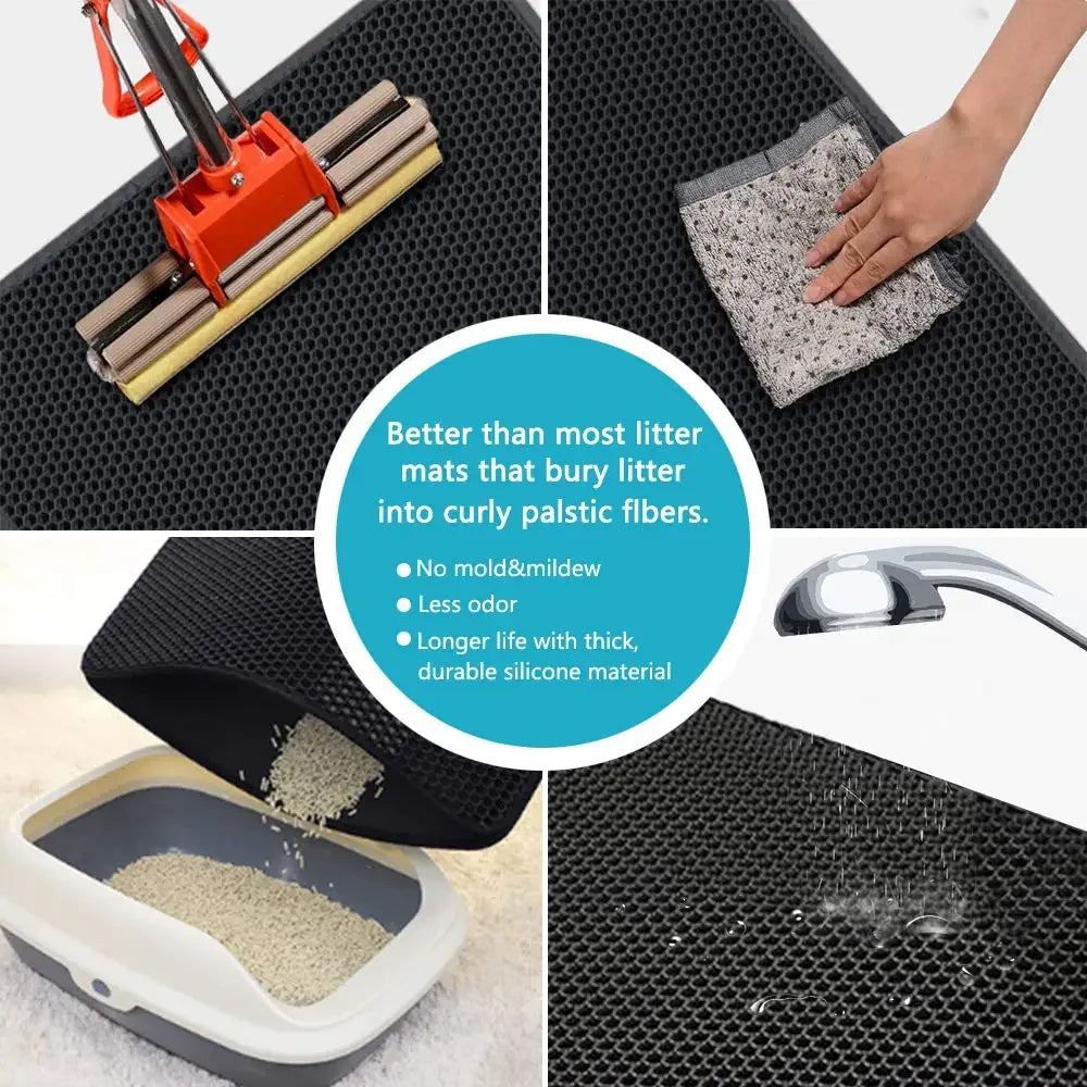 Dubbellaags Kattenbakmat | Antislip & Waterdicht Ontwerp voor Schone Ruimtes