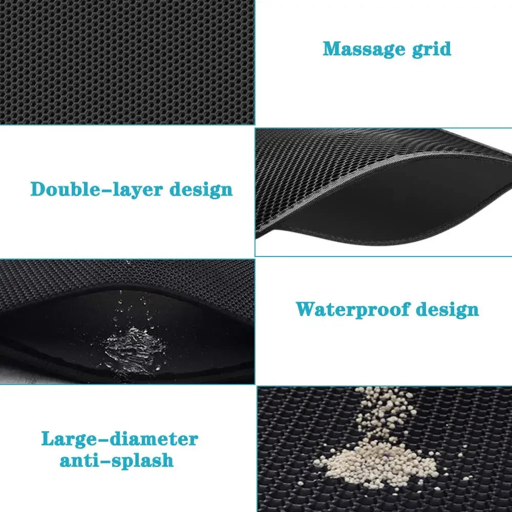 Dubbellaags Kattenbakmat | Antislip & Waterdicht Ontwerp voor Schone Ruimtes