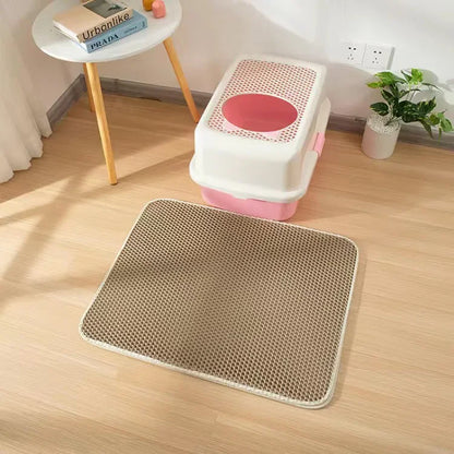 Dubbellaags Kattenbakmat | Antislip & Waterdicht Ontwerp voor Schone Ruimtes