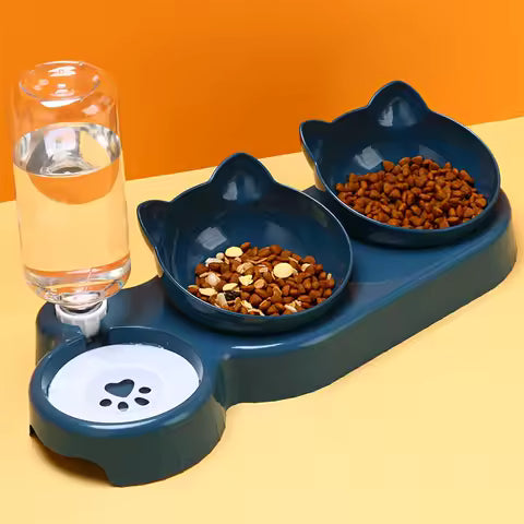 3-in-1 Kattenvoer & Drinkbak
