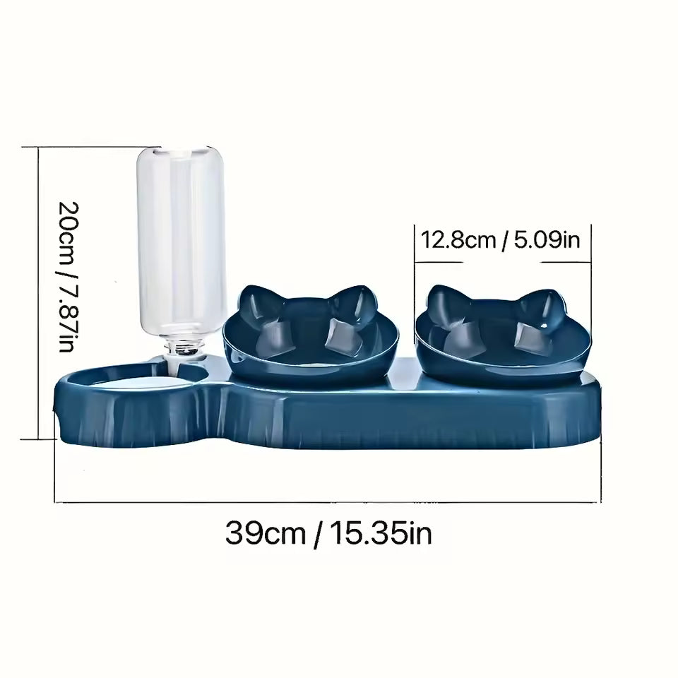 3-in-1 Kattenvoer & Drinkbak