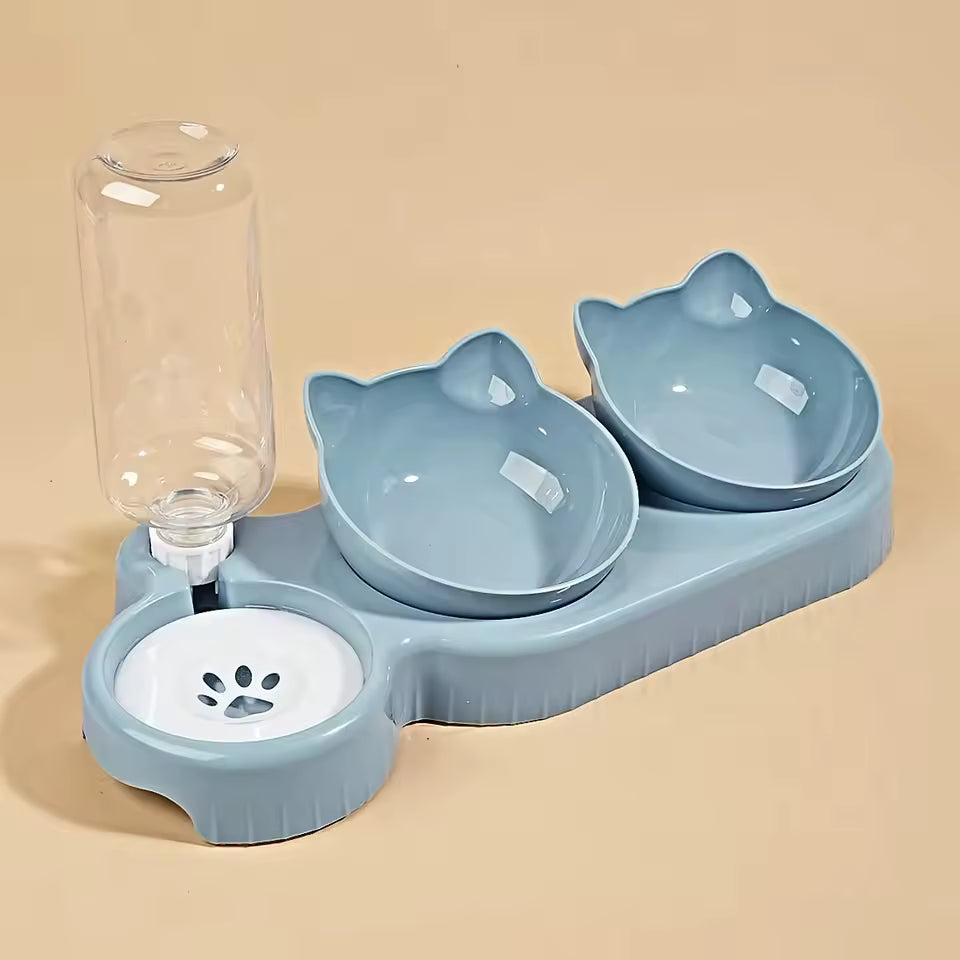 3-in-1 Kattenvoer & Drinkbak
