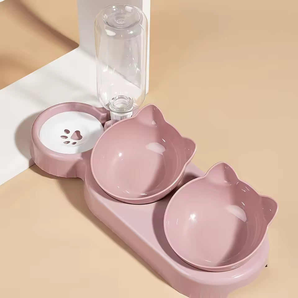 3-in-1 Kattenvoer & Drinkbak