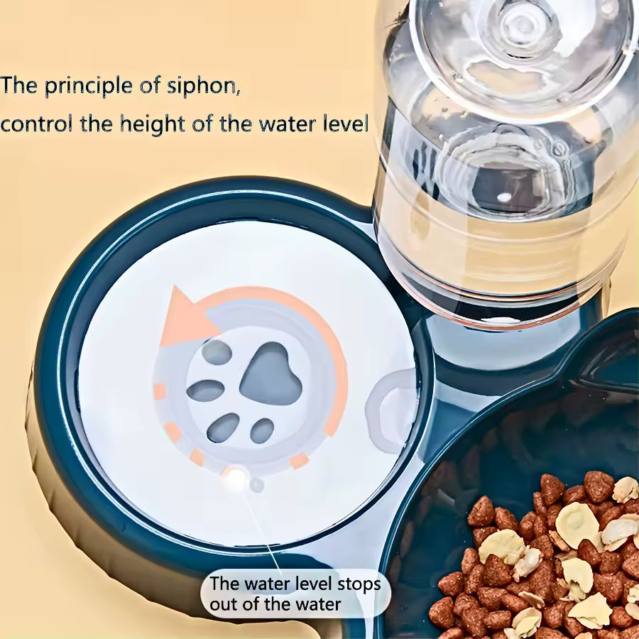 3-in-1 Kattenvoer & Drinkbak