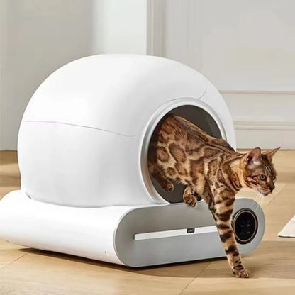 Slimme kattenbak, volledig automatisch, grote kattenbak, halfgesloten, slim kattentoilet, bediening via app en afstandsbediening. 0