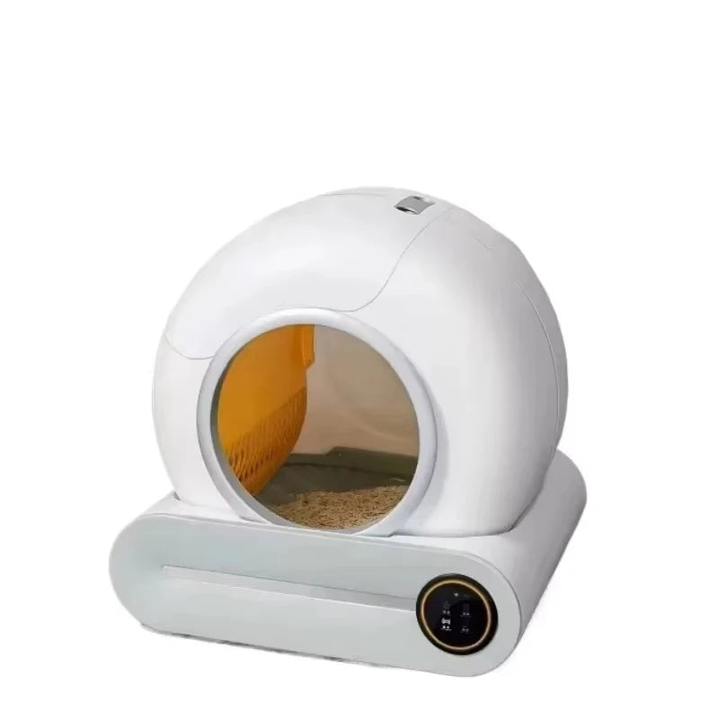 Slimme kattenbak, volledig automatisch, grote kattenbak, halfgesloten, slim kattentoilet, bediening via app en afstandsbediening. 2